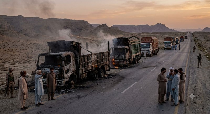 اختلال در تجارت ایران و پاکستان در پی حملات تروریستی به ناوگان جاده‌ای/ آتش‌سوزی بیش از ۱۰۰ کامیون در مسیرهای مواصلاتی بلوچستان